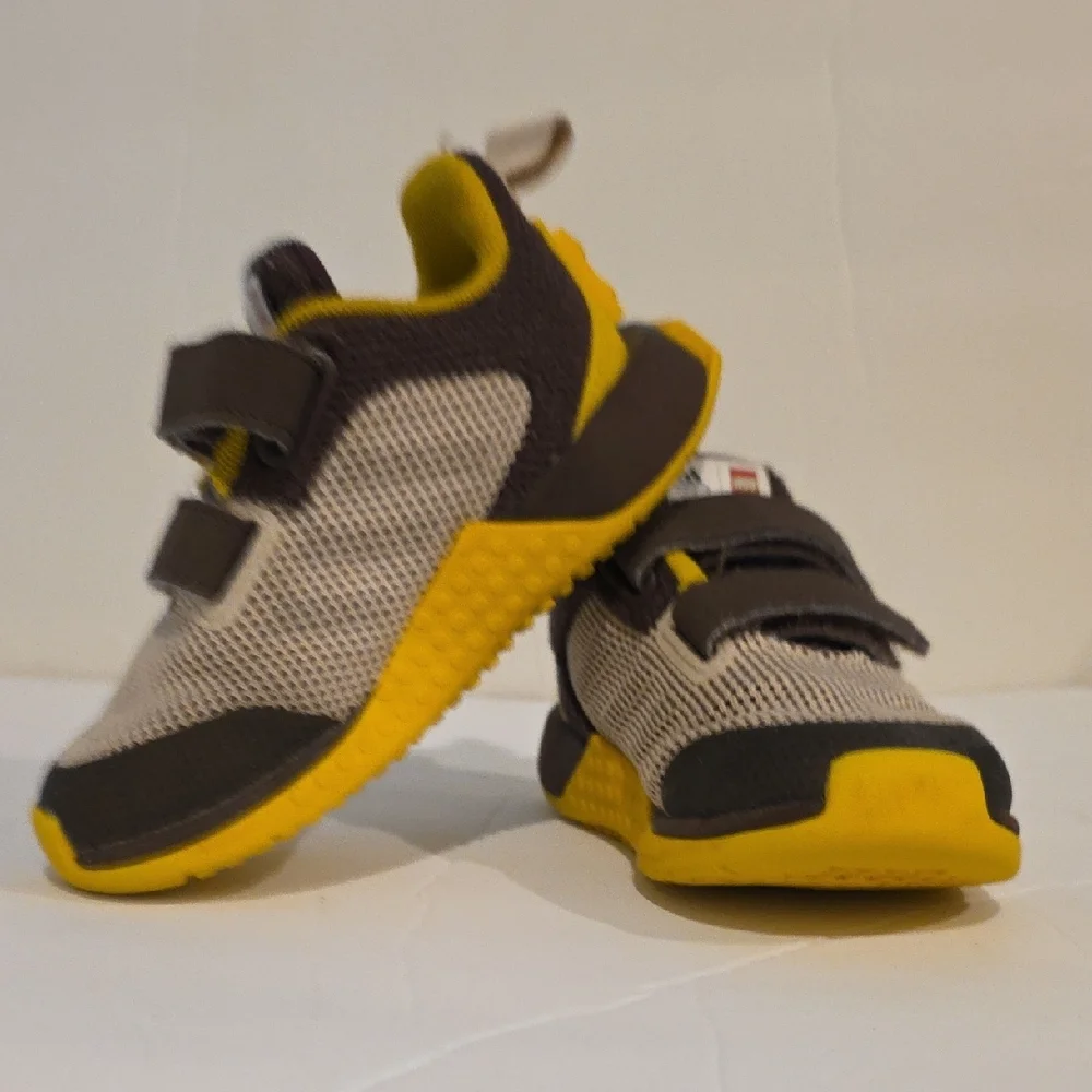 Adidas LEGO RARE Kids' Yellow and Brown Sneakers Size 9